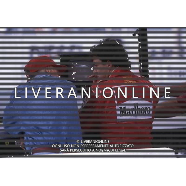 RETROSPETTIVA JEAN ALESI PILOTA NELLA FOTO JEAN ALESI CON NIKI LAUDA AG ALDO LIVERANI SAS