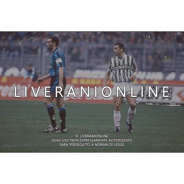 Juventus calcio anni 90 nella foto Gianluca Vialli ph archivio Agenzia Aldo Liverani