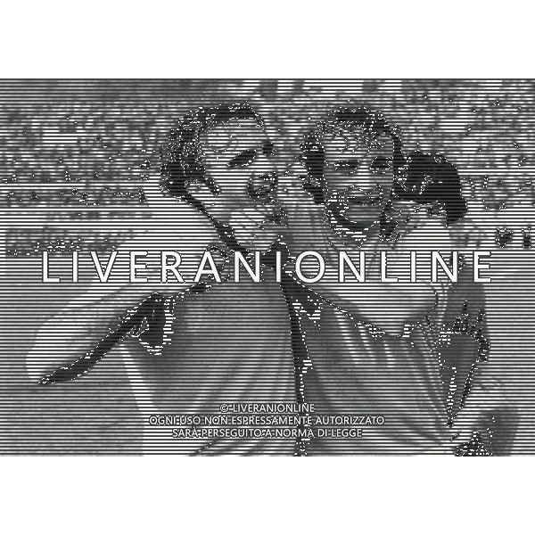 RETROSPETTIVA GIUSEPPE WILSON CALCIATORE NELLA FOTO GIUSEPPE WILSON CON VINCENZO D\'AMICO AG ALDO LIVERANI SAS
