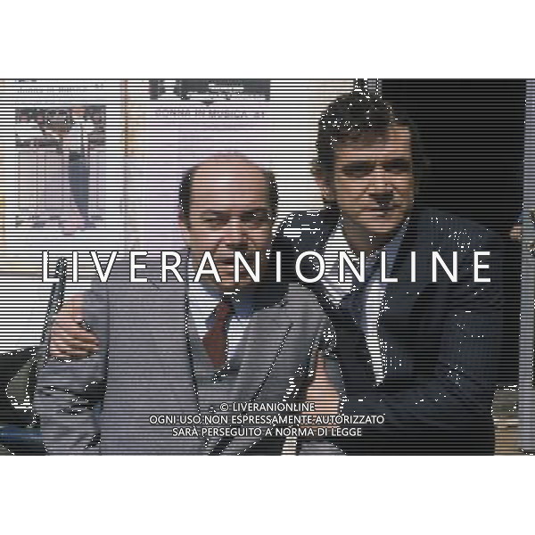 Lino Banfi, nome d\'arte di Pasquale Zagaria, attore, comico, conduttore televisivo, scrittore e sceneggiatore italiano - Retrospettiva nella foto con Gianni Cavina nel 1980 © Archivio / AGENZIA ALDO LIVERANI SAS 