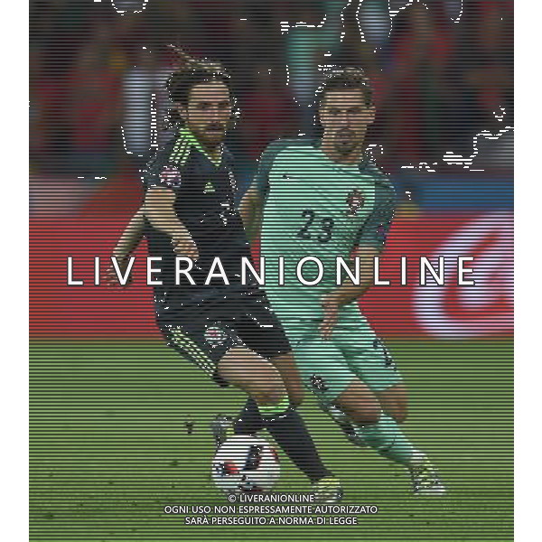 UEFA Francia EURO 2016 Final Tournament Semi-finals Lione - 06.07.2016 Portogallo-Galles Nella Foto:Allen Joe-Adrien Silva /Ph.Vitez-Ag. Aldo Liverani