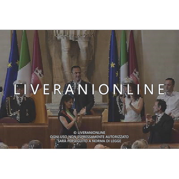 Prima seduta dellÕAssemblea Capitolina - Roma 07.07.2016 - Campidoglio - Palazzo Senatorio - Aula Giulio Cesare - nella foto: La proclamazione di Marcello Di Vito Presidente dell\'Assemblea Capitolina / Ph.Corradetti - AG ALDO LIVERANI SAS