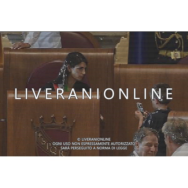 Prima seduta dellÕAssemblea Capitolina - Roma 07.07.2016 - Campidoglio - Palazzo Senatorio - Aula Giulio Cesare - nella foto: Virginia Raggi con il figlio Matteo / Ph.Corradetti - AG ALDO LIVERANI SAS