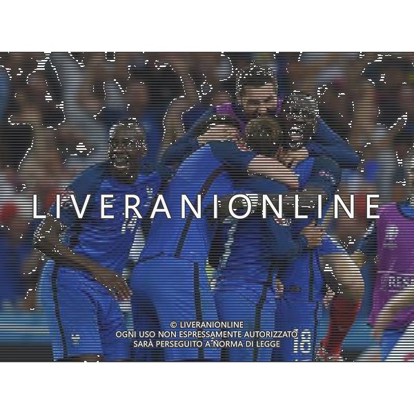 UEFA Francia EURO 2016 Final Tournament Semi-finals Marsiglia - 07.07.2016 Germania-Francia Nella Foto:griezmann esultanza dopo il secondo gol - abbracci /Ph.Vitez-Ag. Aldo Liverani