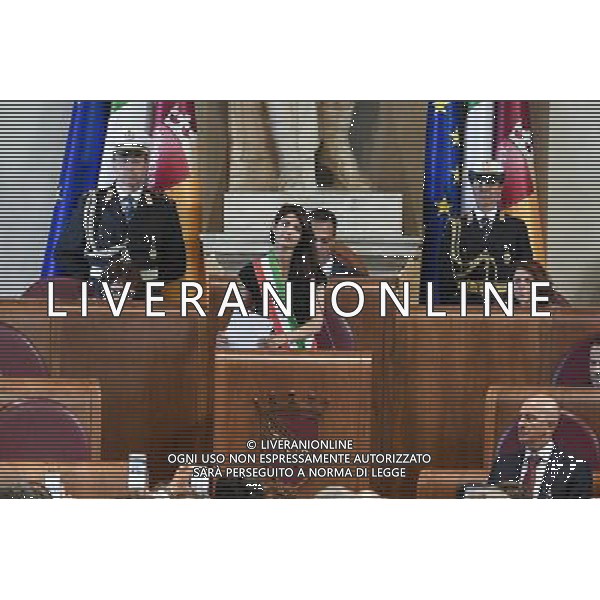 Prima seduta dellâ€™Assemblea Capitolina - Roma 07.07.2016 - Campidoglio - Palazzo Senatorio - Aula Giulio Cesare - nella foto: Il giuramento di Virginia Raggi / Ph.Corradetti - AG ALDO LIVERANI SAS