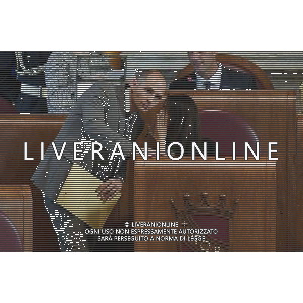 Prima seduta dellâ€™Assemblea Capitolina - Roma 07.07.2016 - Campidoglio - Palazzo Senatorio - Aula Giulio Cesare - nella foto: Daniele Frongia e Virginia Raggi / Ph.Corradetti - AG ALDO LIVERANI SAS
