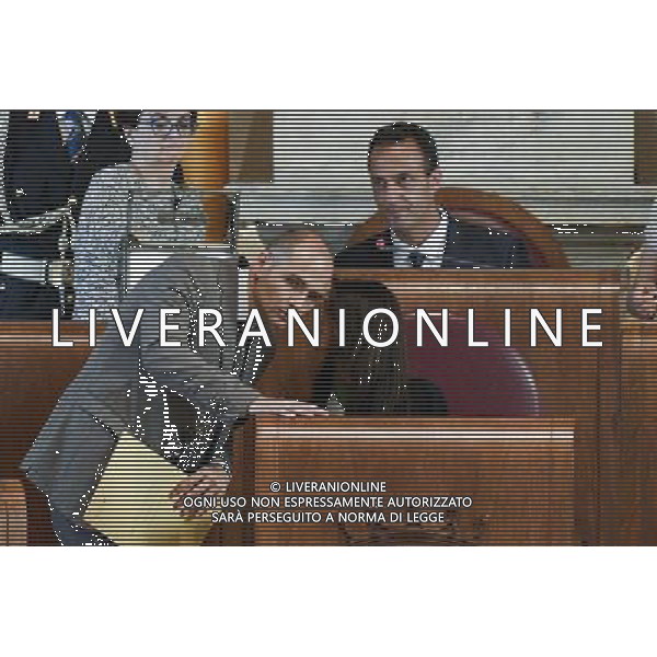 Prima seduta dellâ€™Assemblea Capitolina - Roma 07.07.2016 - Campidoglio - Palazzo Senatorio - Aula Giulio Cesare - nella foto: Daniele Frongia e Virginia Raggi / Ph.Corradetti - AG ALDO LIVERANI SAS