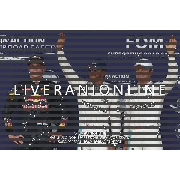 Pole for Lewis Hamilton (GBR) Mercedes AMG F1 W07 , 2nd for Nico Rosberg (GER) Mercedes AMG Petronas F1 W07 and 3rd for Max Verstappen (NLD) Red Bull Racing RB12. 09.07.2016. Formula 1 World Championship, Rd 10, British Grand Prix, Silverstone, England, Qualifying Day. AG ALDO LIVERANI SAS ONLY ITALY