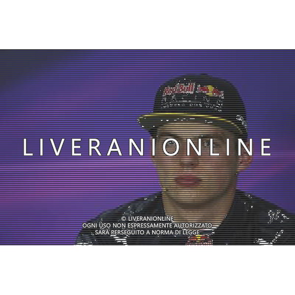 Max Verstappen (NLD) Red Bull Racing in the FIA Press Conference. 09.07.2016. Formula 1 World Championship, Rd 10, British Grand Prix, Silverstone, England, Qualifying Day. AG ALDO LIVERANI SAS ONLY ITALY