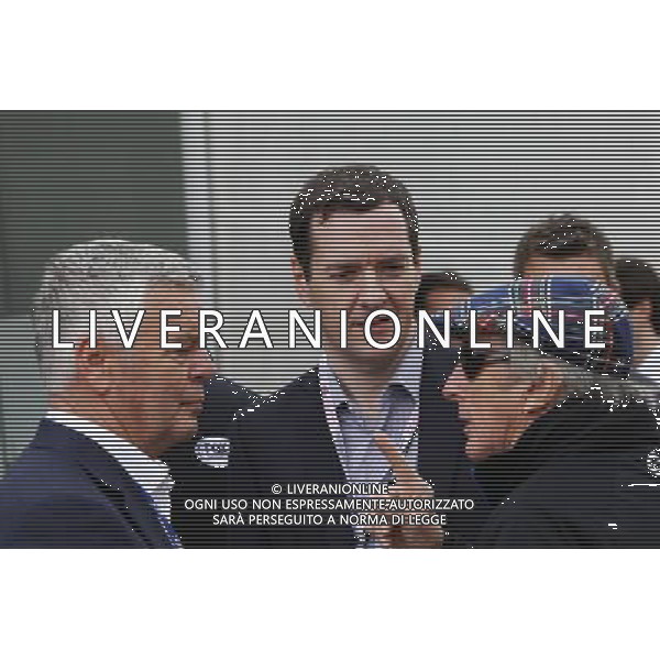 (L to R): Derek Warwick (GBR) with George Osborne MP (GBR) Chancellor of the Exchequer and Jackie Stewart (GBR). 10.07.2016. Formula 1 World Championship, Rd 10, British Grand Prix, Silverstone, England, Race Day. / AGENZIA ALDO LIVERANI SAS - ITALY ONLY EDITORIAL USE ONLY