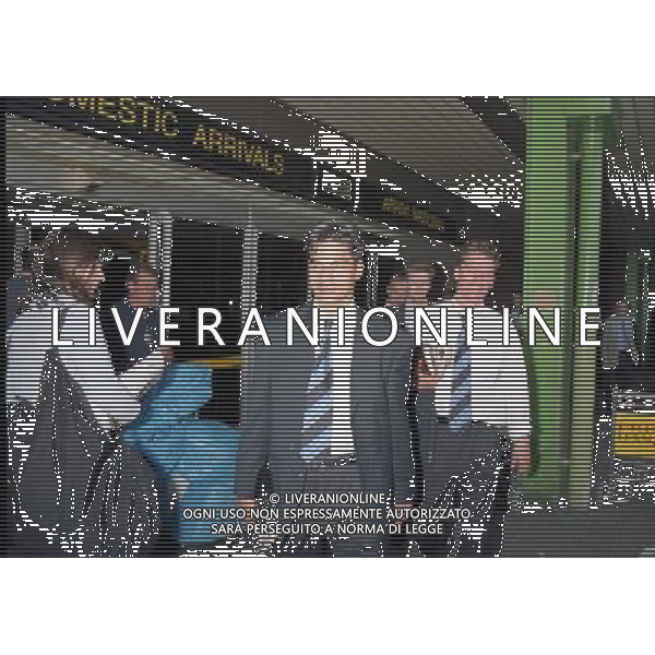 La squadra di calcio dello FC Schalke 04 al suo arrivo all\'aeroporto di Linate Milano 19/05/1997 Â© ARCHIVIO/ AGENZIA ALDO LIVERANI SAS