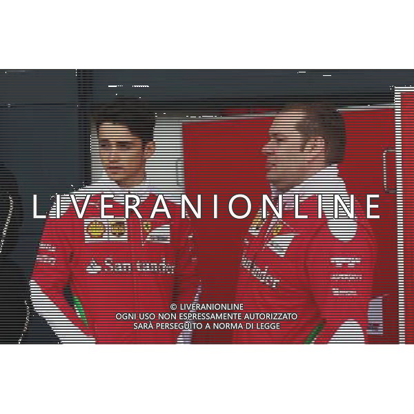 (L to R): Charles Leclerc (MON) Ferrari Test Driver with Dave Greenwood (GBR) Ferrari Race Engineer. 12.07.2016. Formula One In-Season Testing, Day One, Silverstone, England. Tuesday. AG ALDO LIVERANI SAS ONLY ITALY