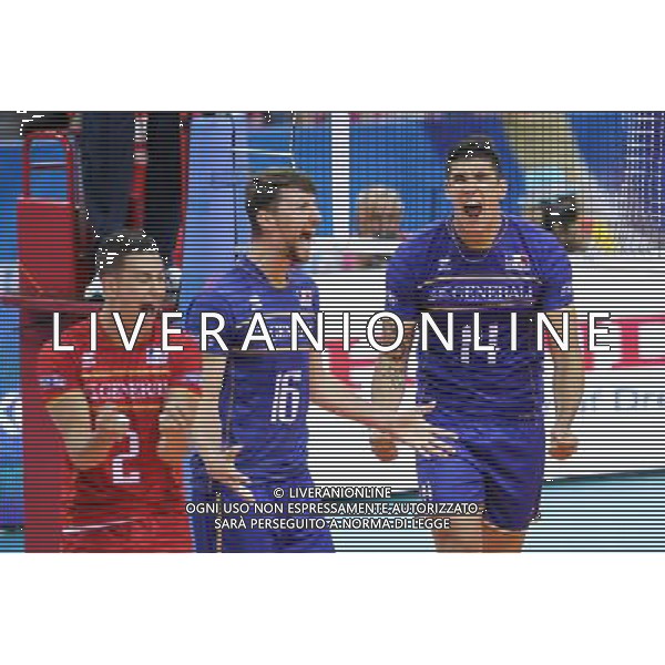 13.07.2016 KRAKOW SIATKOWKA MEZCZYZN LIGA SWIATOWA 2016 TURNIEJ FINALOWY FIVB VOLLEYBALL WORLD LEAGUE FINAL SIX 2016 MECZ POLSKA - FRANCJA ( Poland - France ) N/Z NICOLAS MARECHAL JENIA GREBENNIKOV NICOLAS LE GOFF RADOSC EMOCJE FOT MACIEJ GOCLON / FOTONEWS / NEWSPIX.PL --- Newspix.pl *** Local Caption *** www.newspix.pl mail us: info@newspix.pl call us: 0048 022 23 22 222 --- Polish Picture Agency by Ringier Axel Springer Poland
