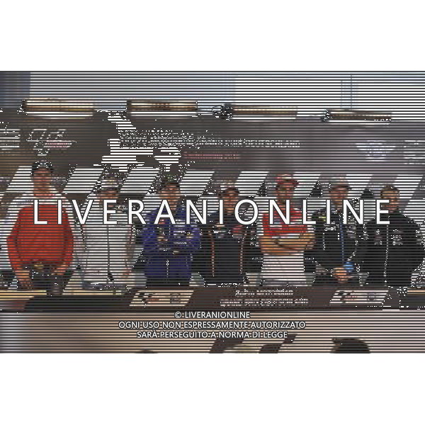 14.07.2016. Sachsenring, Germania.Scott Redding, Stefan Bradl, Jorge Lorenzo, Marc MArquez, Andrea Iannone, Jack Miller Johann Zarco durante la conferenza stampa. - Motomondiale Gp Sachsenring, Germania Conferenza Stampa 14.07.2016. ©piazzolla/AGENZIA ALDO LIVERANI SAS 