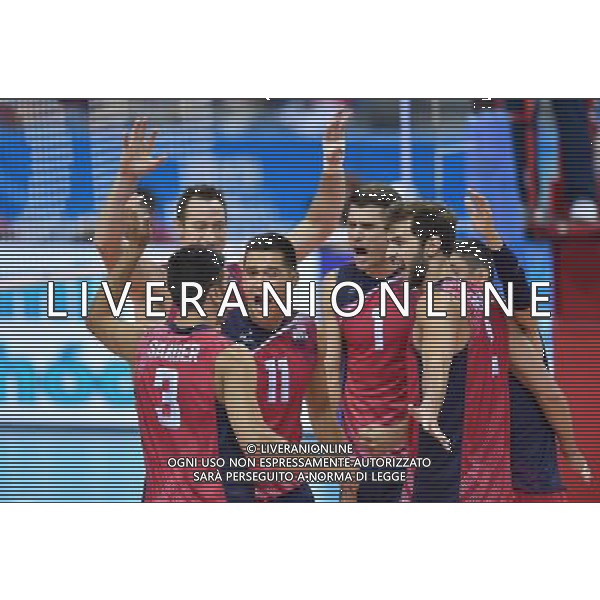 2016.07.14 Krakow Siatkowka mezczyzn Liga Swiatowa 2016 Finaly Wlochy - USA N/z Micah Christenson (USA) Matthew Anderson (USA) Aaron Russell (USA) Foto Lukasz Laskowski / PressFocus 2016.07.14 Krakow FIVB Volleyball World League Finals Italy vs USA Micah Christenson (USA) Matthew Anderson (USA) Aaron Russell (USA) Credit: Lukasz Laskowski / PressFocus / NEWSPIX.PL AG ALDO LIVERANI SAS ONLY ITALY