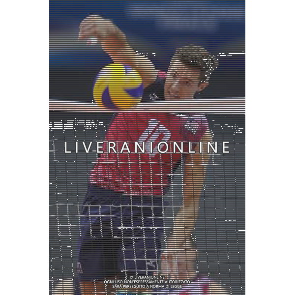 14.07.2016 KRAKOW SIATKOWKA MEZCZYZN LIGA SWIATOWA 2016 TURNIEJ FINALOWY FIVB VOLLEYBALL WORLD LEAGUE FINAL SIX 2016 MECZ USA - WLOCHY ( USA - Italy ) N/Z THOMAS JAESCHKE SYLWETKA ATAK FOT MACIEJ GOCLON / FOTONEWS / NEWSPIX.PL --- Newspix.pl AG ALDO LIVERANI SAS ONLY ITALY