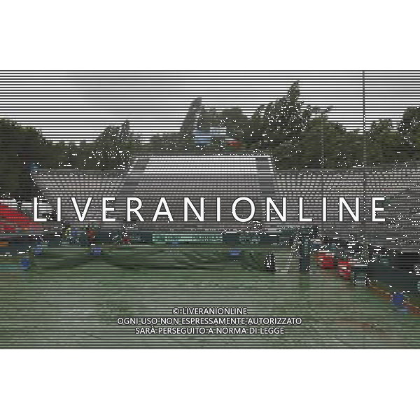 Coppa Davis, Italia vs Argentina, Quarti di finale del gruppo mondiale Davis Cup BNP Paribas, Primo giorno, 15/07/2016, nella foto: il campo da gioco allagato, Â©Claudio Zamagni/Agenzia Aldo Liverani s.a.s.