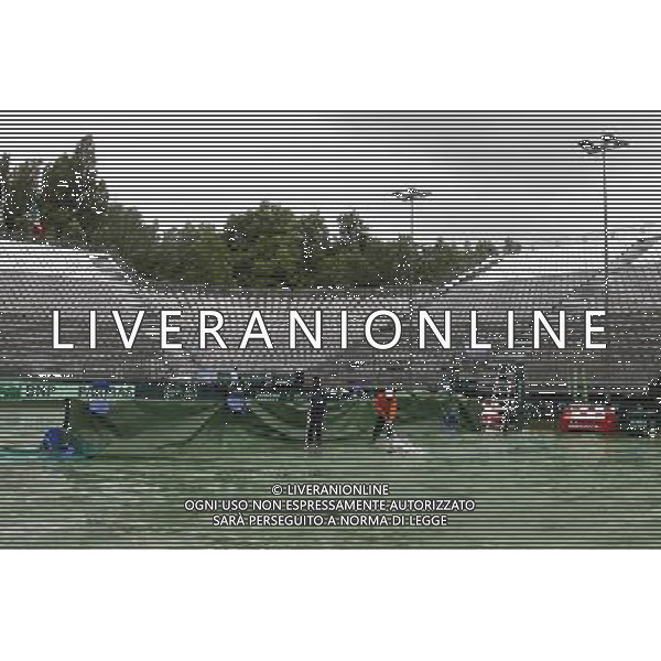 Coppa Davis, Italia vs Argentina, Quarti di finale del gruppo mondiale Davis Cup BNP Paribas, Primo giorno, 15/07/2016, nella foto: il campo da gioco allagato, Â©Claudio Zamagni/Agenzia Aldo Liverani s.a.s.