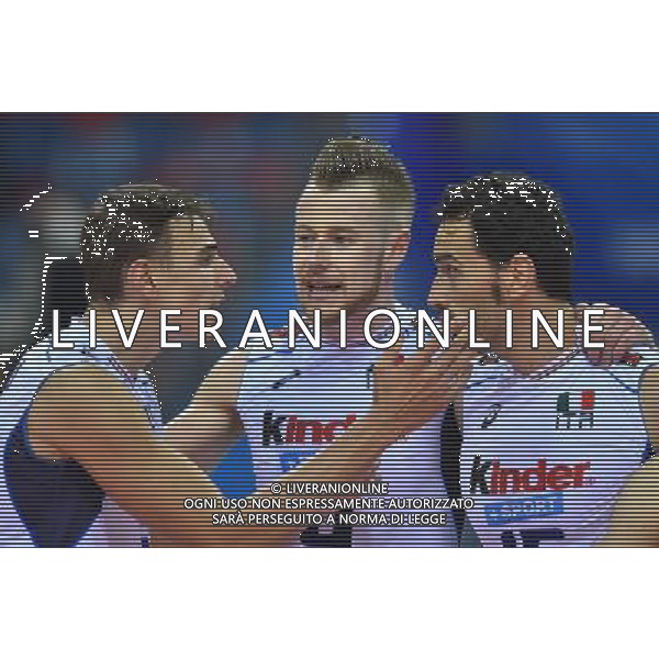 2016.07.14 Krakow Siatkowka mezczyzn Liga Swiatowa 2016 Finaly Wlochy - USA N/z Simone Giannelli (ITA) Ivan Zaytsev (ITA) Emanuele Birarelli C (ITA) Foto Lukasz Laskowski / PressFocus 2016.07.14 Krakow FIVB Volleyball World League Finals Italy vs USA Simone Giannelli (ITA) Ivan Zaytsev (ITA) Emanuele Birarelli C (ITA) Credit: Lukasz Laskowski / PressFocus / NEWSPIX.PL --- Newspix.pl /AGENZIA ALDO LIVERANI SAS - ITALY ONLY EDITORIAL USE ONLY USA - ITALIA Volley Men World League 2016 torneo finale FIVB VOLLEY WORLD LEAGUE FINAL SIX 2016 - CRACOVIA 14/07/2016 *** Local Caption *** www.newspix.pl mail us: info@newspix.pl call us: 0048 022 23 22 222 --- Polish Picture Agency by Ringier Axel Springer Poland