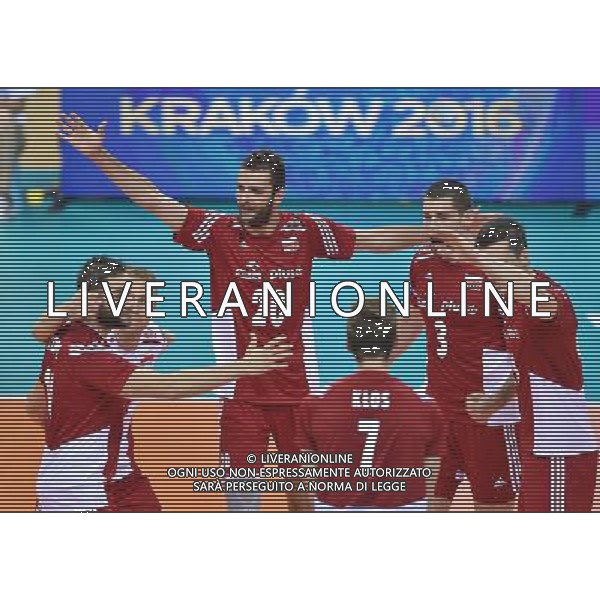 2016.07.14 Krakow Siatkowka mezczyzn Liga Swiatowa 2016 Finaly Polska - Serbia N/z Grzegorz Lomacz (POL) Pawel Zatorski (POL) Mateusz Mika (POL) Dawid Konarski (POL) Rafal Buszek (POL) Foto Lukasz Laskowski / PressFocus 2016.07.14 Krakow FIVB Volleyball World League Finals Poland vs Serbia Grzegorz Lomacz (POL) Pawel Zatorski (POL) Mateusz Mika (POL) Dawid Konarski (POL) Rafal Buszek (POL) Credit: Lukasz Laskowski / PressFocus / NEWSPIX.PL --- Newspix.pl /AGENZIA ALDO LIVERANI SAS - ONLY ITALY - EDITORIAL USE ONLY - POLONIA - SERBIA Volley Men World League 2016 torneo finale FIVB VOLLEY WORLD LEAGUE FINAL SIX 2016 - CRACOVIA 14/07/2016 *** Local Caption *** www.newspix.pl mail us: info@newspix.pl call us: 0048 022 23 22 222 --- Polish Picture Agency by Ringier Axel Springer Poland