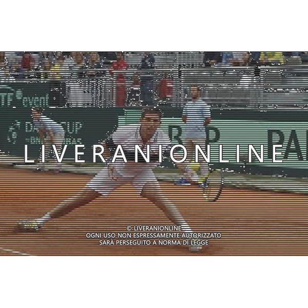 Coppa Davis, Italia vs Argentina, Quarti di finale del gruppo mondiale Davis Cup BNP Paribas, Primo giorno, 15/07/2016, nella foto: F. DELBONIS, ©Claudio Zamagni/Agenzia Aldo Liverani s.a.s.