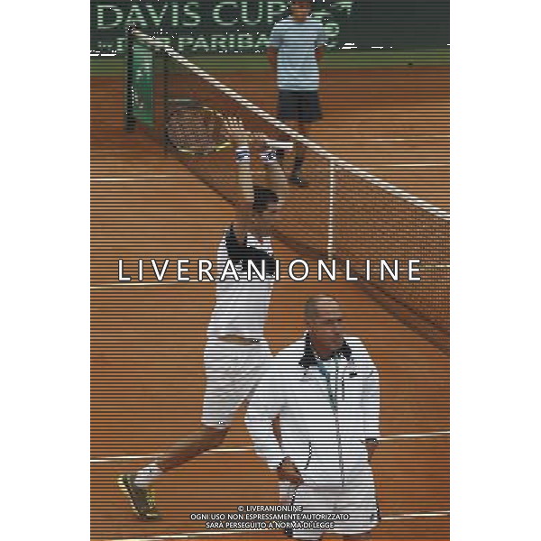 Coppa Davis, Italia vs Argentina, Quarti di finale del gruppo mondiale Davis Cup BNP Paribas, Primo giorno, 15/07/2016, nella foto: ESULTANZA DELBONIS, BARAZZUTI, ©Claudio Zamagni/Agenzia Aldo Liverani s.a.s.