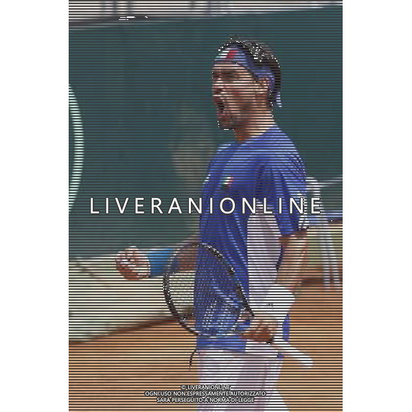 Coppa Davis, Italia vs Argentina, Quarti di finale del gruppo mondiale Davis Cup BNP Paribas, secondo giorno, FABIO FOGNINI vs JUAN MONACO, 16/07/2016, nella foto: ESULTANZA FOGNINI, ©Claudio Zamagni/Agenzia Aldo Liverani s.a.s.
