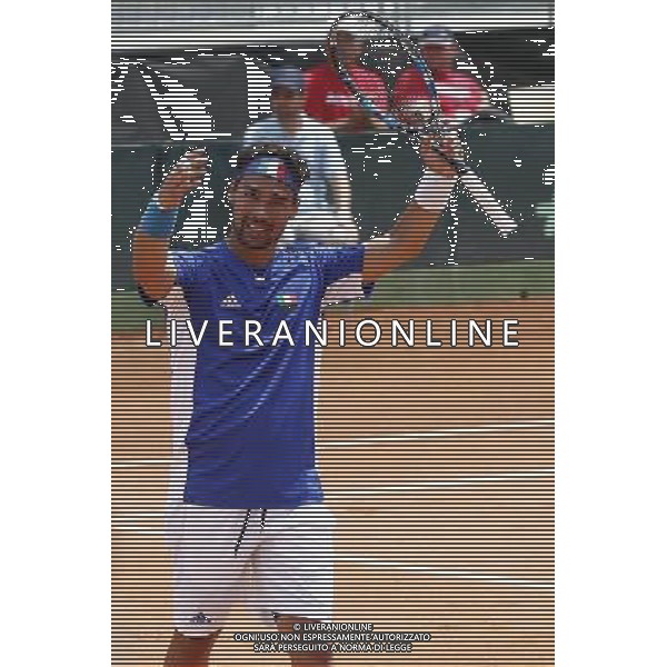 Coppa Davis, Italia vs Argentina, Quarti di finale del gruppo mondiale Davis Cup BNP Paribas, secondo giorno, FABIO FOGNINI vs JUAN MONACO, 16/07/2016, nella foto: ESULTANZA FOGNINI, ©Claudio Zamagni/Agenzia Aldo Liverani s.a.s.
