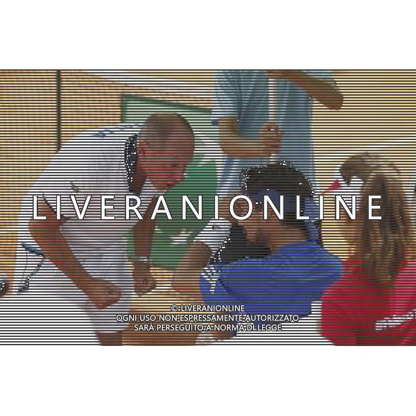 Coppa Davis, Italia vs Argentina, Quarti di finale del gruppo mondiale Davis Cup BNP Paribas, secondo giorno, FABIO FOGNINI vs JUAN MONACO, 16/07/2016, nella foto: FOGNINI, BARAZZUTI, ©Claudio Zamagni/Agenzia Aldo Liverani s.a.s.