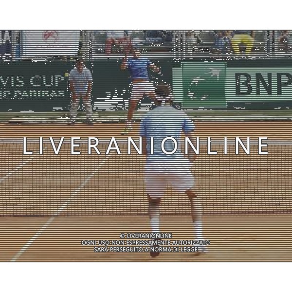 Coppa Davis, Italia vs Argentina, Quarti di finale del gruppo mondiale Davis Cup BNP Paribas, secondo giorno, il doppio tra PAOLO LORENZI, FABIO FOGNINI vs JUAN DEL PORTO, GUIDO PELLA, 16/07/2016, nella foto: PAOLO LORENZI, JUAN DEL PORTO, ©Claudio Zamagni/Agenzia Aldo Liverani s.a.s.