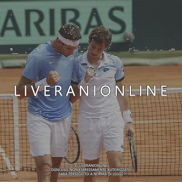 Coppa Davis, Italia vs Argentina, Quarti di finale del gruppo mondiale Davis Cup BNP Paribas, secondo giorno, il doppio tra PAOLO LORENZI, FABIO FOGNINI vs JUAN DEL PORTO, GUIDO PELLA, 16/07/2016, nella foto: JUAN DEL PORTO, GUIDO PELLA, ©Claudio Zamagni/Agenzia Aldo Liverani s.a.s.
