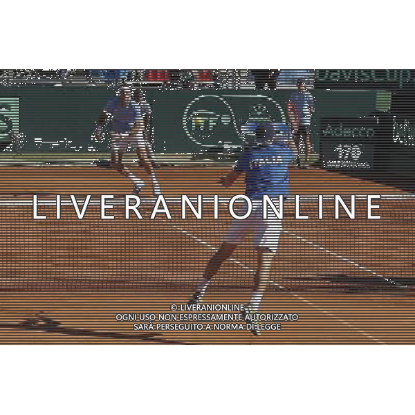 Coppa Davis, Italia vs Argentina, Quarti di finale del gruppo mondiale Davis Cup BNP Paribas, secondo giorno, il doppio tra PAOLO LORENZI, FABIO FOGNINI vs JUAN DEL PORTO, GUIDO PELLA, 16/07/2016, nella foto: PAOLO LORENZI, JUAN DEL PORTO, ©Claudio Zamagni/Agenzia Aldo Liverani s.a.s.