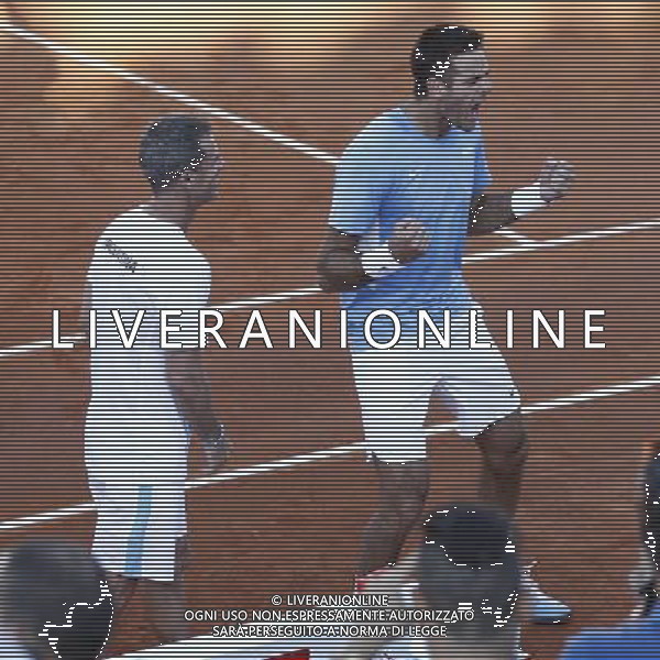 Coppa Davis, Italia vs Argentina, Quarti di finale del gruppo mondiale Davis Cup BNP Paribas, secondo giorno, il doppio tra PAOLO LORENZI, FABIO FOGNINI vs JUAN DEL PORTO, GUIDO PELLA, 16/07/2016, nella foto: ESULTANZA FINALE, DEL PORTO, ©Claudio Zamagni/Agenzia Aldo Liverani s.a.s.