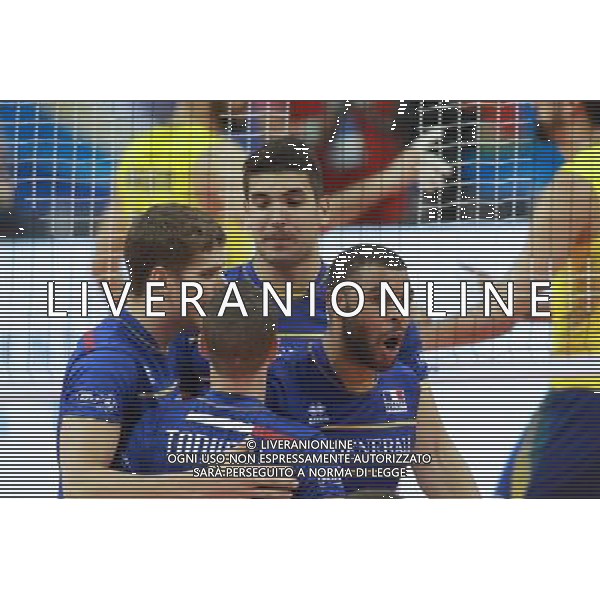 16.07.2016 KRAKOW TAURON ARENA UL. LEMA 7 ( POLAND ) SIATKOWKA MEZCZYZN ( MEN\'S VOLLEYBALL ) FINAL LIGI SWIATOWEJ 2016 - FINAL SIX ( FIVB WORLD LEAGUE FINALS KRAKOW 2016 ) POLFINAL FRANCJA - BRASILIA (SEMI FINAL GAME FRANCE - BRASIL ) NZ NICOLAS LE GOFF , ERVIN NGAPETH FOTO JAKUB PIASECKI / CYFRASPORT / NEWSPIX.PL --- Newspix.pl AG ALDO LIVERANI SAS ONLY ITALY *** Local Caption *** www.newspix.pl mail us: info@newspix.pl call us: 0048 022 23 22 222 --- Polish Picture Agency by Ringier Axel Springer Poland