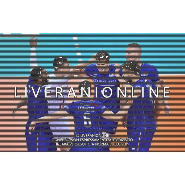 2016.07.16 Krakow Siatkowka mezczyzn Liga Swiatowa 2016 Finaly polfinal Francja - Brazylia N/z Earvin Ngapeth (FRA) Jenia Grebennikov (FRA) Trevor Clevenot (FRA) Antonin Rouzier (FRA) Foto Lukasz Laskowski / PressFocus 2016.07.16 Men Volleyball World League Finals semifinal game France vs Brazil Earvin Ngapeth (FRA) Jenia Grebennikov (FRA) Trevor Clevenot (FRA) Antonin Rouzier (FRA) Credit: Lukasz Laskowski / PressFocus / NEWSPIX.PL --- Newspix.pl AG ALDO LIVERANI SAS ONLY ITALY *** Local Caption *** www.newspix.pl mail us: info@newspix.pl call us: 0048 022 23 22 222 --- Polish Picture Agency by Ringier Axel Springer Poland
