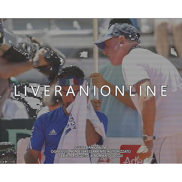 Coppa Davis, Italia vs Argentina, Quarti di finale del gruppo mondiale Davis Cup BNP Paribas, Terzo giorno, FABIO FOGNINI vs FEDERICO DELBONIS, 17/07/2016, nella foto: FOGNINI, BARAZZUTI, ©Claudio Zamagni/Agenzia Aldo Liverani s.a.s.