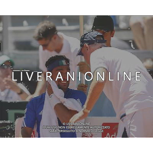 Coppa Davis, Italia vs Argentina, Quarti di finale del gruppo mondiale Davis Cup BNP Paribas, Terzo giorno, FABIO FOGNINI vs FEDERICO DELBONIS, 17/07/2016, nella foto: FOGNINI, BARAZZUTI, ©Claudio Zamagni/Agenzia Aldo Liverani s.a.s.