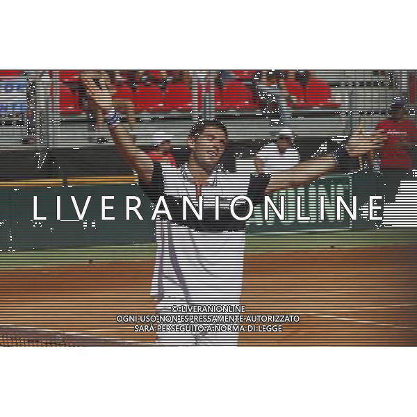 Coppa Davis, Italia vs Argentina, Quarti di finale del gruppo mondiale Davis Cup BNP Paribas, Terzo giorno, FABIO FOGNINI vs FEDERICO DELBONIS, 17/07/2016, nella foto: ESULTANZA FINALE, DELBONIS, Â©Claudio Zamagni/Agenzia Aldo Liverani s.a.s. / AGENZIA ALDO LIVERANI SAS