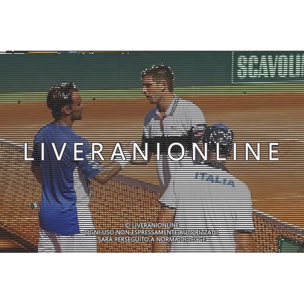 Coppa Davis, Italia vs Argentina, Quarti di finale del gruppo mondiale Davis Cup BNP Paribas, Terzo giorno, FABIO FOGNINI vs FEDERICO DELBONIS, 17/07/2016, nella foto: FOGNINI, DELBONIS, Â©Claudio Zamagni/Agenzia Aldo Liverani s.a.s. / AGENZIA ALDO LIVERANI SAS