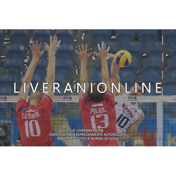 17.07.2016 KRAKOW TAURON ARENA UL. LEMA 7 ( POLAND ) SIATKOWKA MEZCZYZN ( MEN\'S VOLLEYBALL ) FINAL LIGI SWIATOWEJ 2016 - FINAL SIX ( FIVB WORLD LEAGUE FINALS KRAKOW 2016 ) MECZ O TRZECIE MIEJSCE FRANCJA - WLOCHY ( FINALS GAME 3-4 PLACES GAME FRANCE - ITALY ) NZ (P) ATAKUJE FILIPPO LANZA FOTO JAKUB PIASECKI / CYFRASPORT / NEWSPIX.PL --- Newspix.pl/ AGENZIA ALDO LIVERANI SAS - ITALY ONLY EDITORIAL USE ONLY - FRANCIA - ITALIA Volley Men World League 2016 - FINAL SIX ( 3-4 POSTO ) CRACOVIA POLONIA 17/07/2016