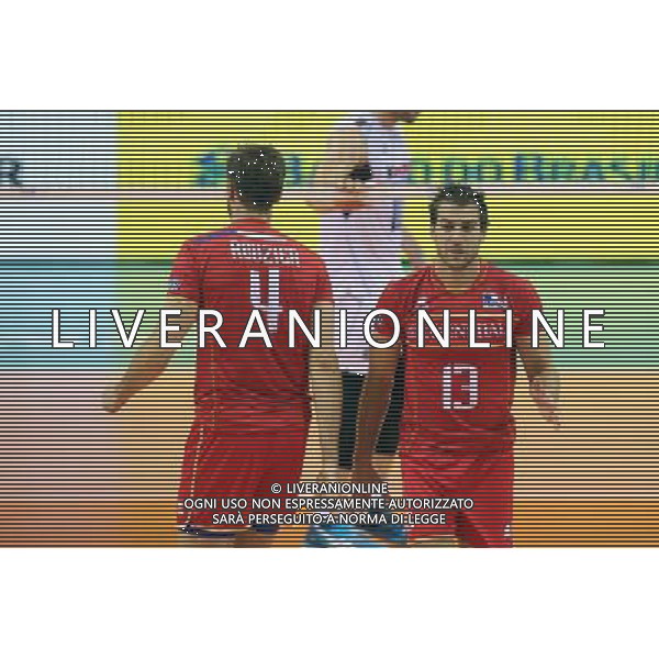 17.07.2016 KRAKOW TAURON ARENA UL. LEMA 7 ( POLAND ) SIATKOWKA MEZCZYZN ( MEN\'S VOLLEYBALL ) FINAL LIGI SWIATOWEJ 2016 - FINAL SIX ( FIVB WORLD LEAGUE FINALS KRAKOW 2016 ) MECZ O TRZECIE MIEJSCE FRANCJA - WLOCHY ( FINALS GAME 3-4 PLACES GAME FRANCE - ITALY ) NZ (L) ANTONIO ROUZIER , (P) PIERRE PUJOL FOTO JAKUB PIASECKI / CYFRASPORT / NEWSPIX.PL --- Newspix.pl/ AGENZIA ALDO LIVERANI SAS - ITALY ONLY EDITORIAL USE ONLY - FRANCIA - ITALIA Volley Men World League 2016 - FINAL SIX ( 3-4 POSTO ) CRACOVIA POLONIA 17/07/2016