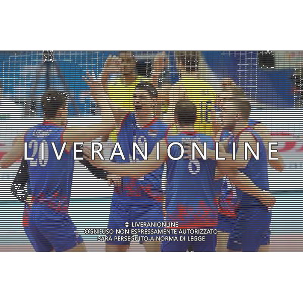 17.07.2016 KRAKOW TAURON ARENA UL. LEMA 7 ( POLAND ) SIATKOWKA MEZCZYZN ( MEN\'S VOLLEYBALL ) FINAL LIGI SWIATOWEJ 2016 - FINAL SIX ( FIVB WORLD LEAGUE FINALS KRAKOW 2016 ) MECZ FINALOWY SERBIA - BRAZYLIA ( FINALS GAME 1-2 PLACES GAME SERBIA - BRAZIL) NZ OD LEWEJ SRECKO LISINAC , MARKO PODRASCANIN , NARKO IVOVIC ,NIKOLA JOVOVIC FOTO JAKUB PIASECKI / CYFRASPORT / NEWSPIX.PL --- Newspix.pl/ AGENZIA ALDO LIVERANI SAS - ITALY ONLY - EDITORIAL USE ONLY- SERBIA - BRASILE Volley Men World League 2016 - FINAL SIX (FINALE ) CRACOVIA POLONIA 17/07/2016