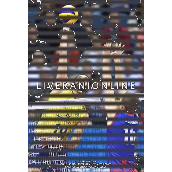 2016.07.17 Krakow Siatkowka mezczyzn Liga Swiatowa 2016 Finaly final Serbia - Brazylia N/z Mauricio Borges Almeida Silva (BRA) Foto Lukasz Laskowski / PressFocus 2016.07.17 Krakow Men Volleyball World League Finals final game Serbia vs Brazil Mauricio Borges Almeida Silva (BRA) Credit: Lukasz Laskowski / PressFocus / NEWSPIX.PL --- Newspix.pl/ AGENZIA ALDO LIVERANI SAS - ITALY ONLY - EDITORIAL USE ONLY- SERBIA - BRASILE Volley Men World League 2016 - FINAL SIX (FINALE ) CRACOVIA POLONIA 17/07/2016