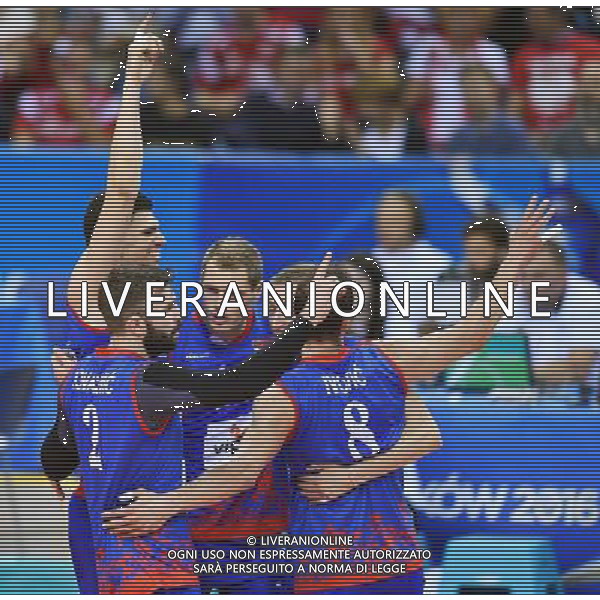 2016.07.17 Krakow Siatkowka mezczyzn Liga Swiatowa 2016 Finaly final Serbia - Brazylia N/z Uros Kovacevic (SRB) Marko Podrascanin (SRB) Drazen Luburic (SRB) Foto Lukasz Laskowski / PressFocus 2016.07.17 Krakow Men Volleyball World League Finals final game Serbia vs Brazil Uros Kovacevic (SRB) Marko Podrascanin (SRB) Drazen Luburic (SRB) Credit: Lukasz Laskowski / PressFocus / NEWSPIX.PL --- Newspix.pl/ AGENZIA ALDO LIVERANI SAS - ITALY ONLY - EDITORIAL USE ONLY- SERBIA - BRASILE Volley Men World League 2016 - FINAL SIX (FINALE ) CRACOVIA POLONIA 17/07/2016