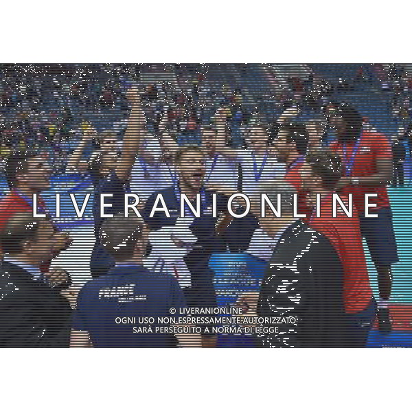 2016.07.17 Krakow Siatkowka mezczyzn Liga Swiatowa 2016 Finaly final Serbia - Brazylia N/z medal ceremony team France Foto Lukasz Laskowski / PressFocus 2016.07.17 Men Volleyball World League Finals final game Serbia vs Brazil medal ceremony team France Credit: Lukasz Laskowski / PressFocus / NEWSPIX.PL --- Newspix.pl/ AGENZIA ALDO LIVERANI SAS - ITALY ONLY - EDITORIAL USE ONLY- SERBIA - BRASILE Volley Men World League 2016 - FINAL SIX (FINALE ) CRACOVIA POLONIA 17/07/2016