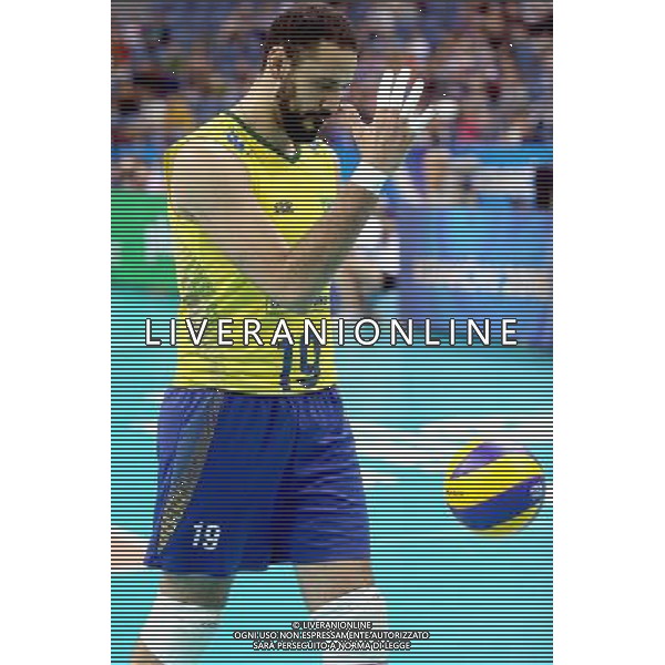 2016.07.17 KRAKOW - TAURON ARENA LIGA SWIATOWA SIATKOWKA FINAL SERBIA - BRAZYLIA NZ MAURICIO BORGES ALMEIDA LILVA BRAZYLIA FOT LUKASZ WIESZALA / FOKUSMEDIA / NEWSPIX.PL --- Newspix.pl --- Newspix.pl/ AGENZIA ALDO LIVERANI SAS - ITALY ONLY - EDITORIAL USE ONLY- SERBIA - BRASILE Volley Men World League 2016 - FINAL SIX (FINALE ) CRACOVIA POLONIA 17/07/2016