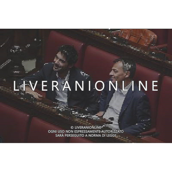 Camera dei Deputati voto sulla questione di fiducia posta dal Governo sull\'approvazione dell\'articolo unico del disegno di legge di conversione in legge del decreto-legge \' misure finanziarie urgenti per gli enti territoriali e il territorio \' - Roma - 21.07.2016 - nella foto: Nicola Fratoianni e Stefano Fassina / Ph. Corradetti - AG. ALDO LIVERANI SAS
