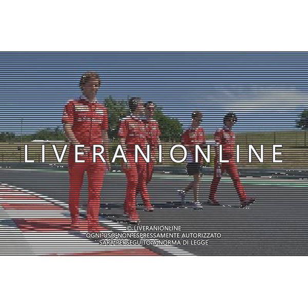 Sebastian Vettel (GER) Ferrari walks the circuit with the team. 21.07.2016. Formula 1 World Championship, Rd 11, Hungarian Grand Prix, Budapest, Hungary, Preparation Day. AG ALDO LIVERANI SAS ONLY ITALY