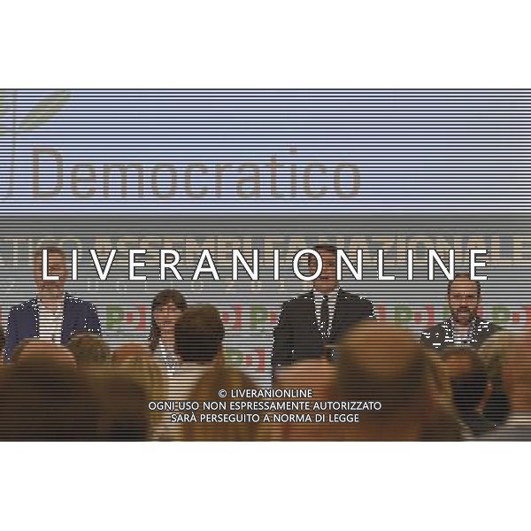 Assemblea Nazionale Partito Democratico - Roma 23.07.2016 - Hotel Parco dei Principi - nella foto: da sx Lorenzo Guerini Debora Serracchiani Matteo Reni e Matteo Orfini / Ph.Corradetti - AG ALDO LIVERANI SAS/ AGENZIA ALDO LIVERANI SAS