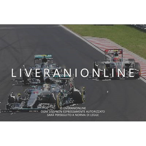 Lewis Hamilton (GBR) Mercedes AMG F1 W07 Hybrid leads team mate Nico Rosberg (GER) Mercedes AMG F1 W07 Hybrid. 24.07.2016. Formula 1 World Championship, Rd 11, Hungarian Grand Prix, Budapest, Hungary, Race Day. /AGENZIA ALDO LIVERANI Sas - ITALY ONLY EDITORIAL USE ONLY - GP F1 Ungheria Gara